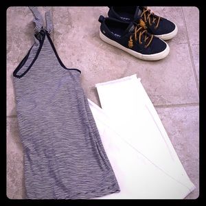 Gap navy & white tank top